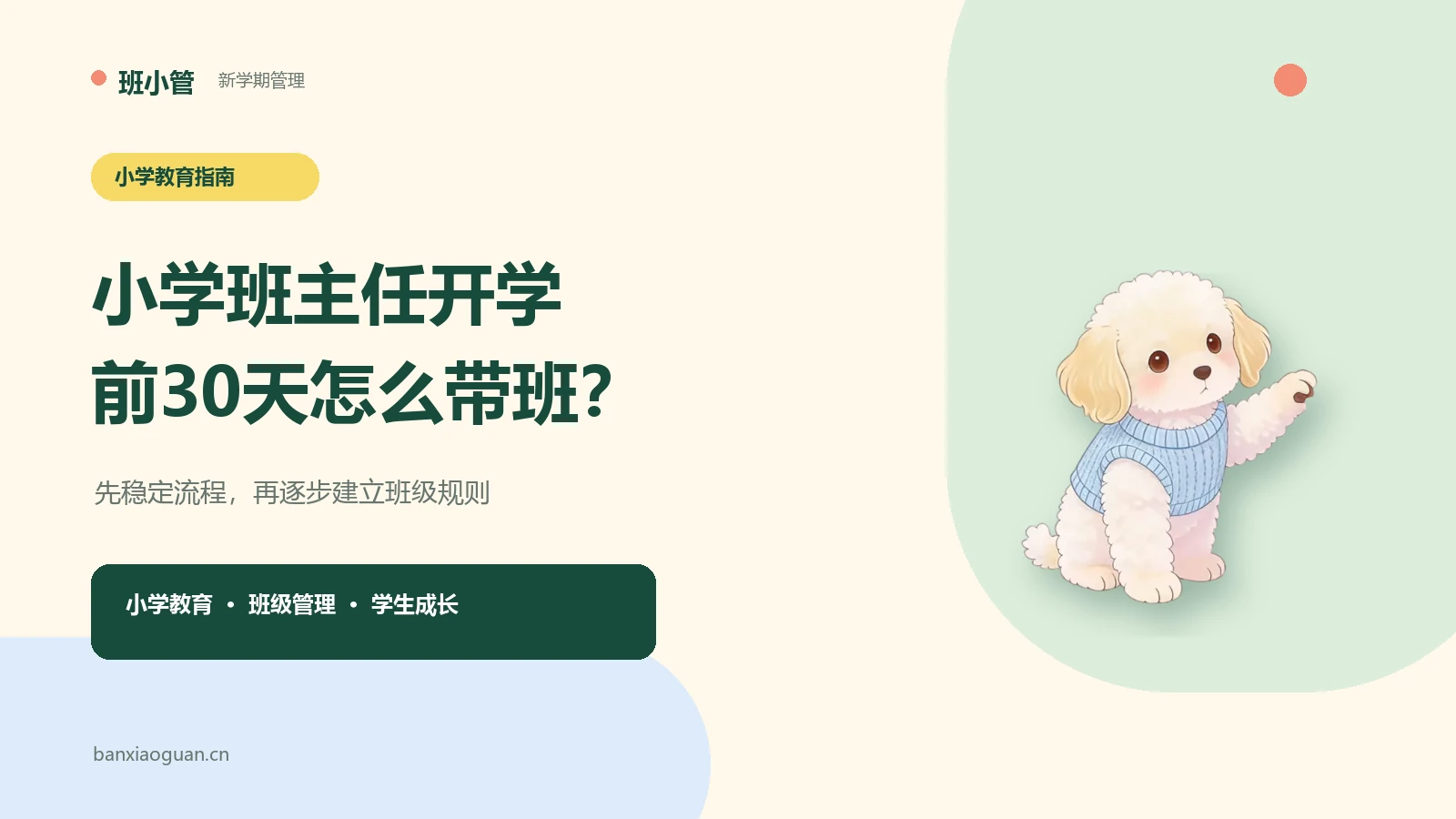 小学班主任开学前30天怎么带班？新学期班级管理清单